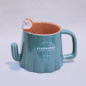 Starbucks Hedgehog Cactus Mug with stirrer